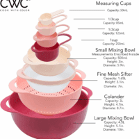 Nesting Bowls with Measuring Cups Colander and Sifter Set - Includes Mixing Bowls, Colander, Sifter and Measuring Cups, Rose, 8 Pc Bowl - Image 3