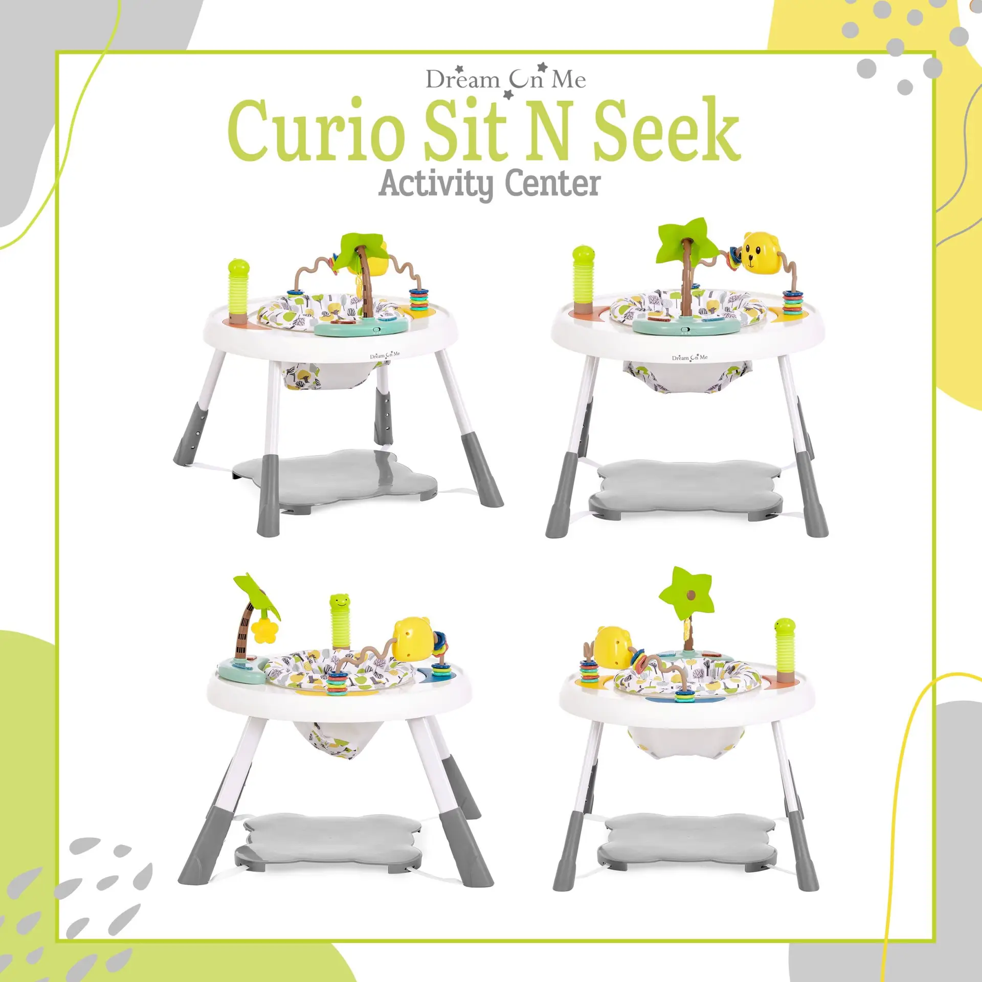 Curio Lightweight & Convertible Sit N Seek Activity Center, Lime - Image 12