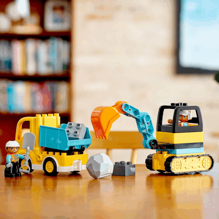 DUPLO Town Truck & Tracked Excavator Construction Vehicle 10931 Toy for Toddlers 2-4 Years Old Girls & Boys, Fine Motor Skills Development and Learning Toy - Image 7