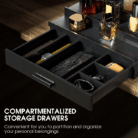 Cologne Organizer for Men 3 Tier of Elevated Cologne Display Shelf with Drawer Storage Perfume Organization and Storage Display Risers,Great Gift for Man(Black) - Image 2