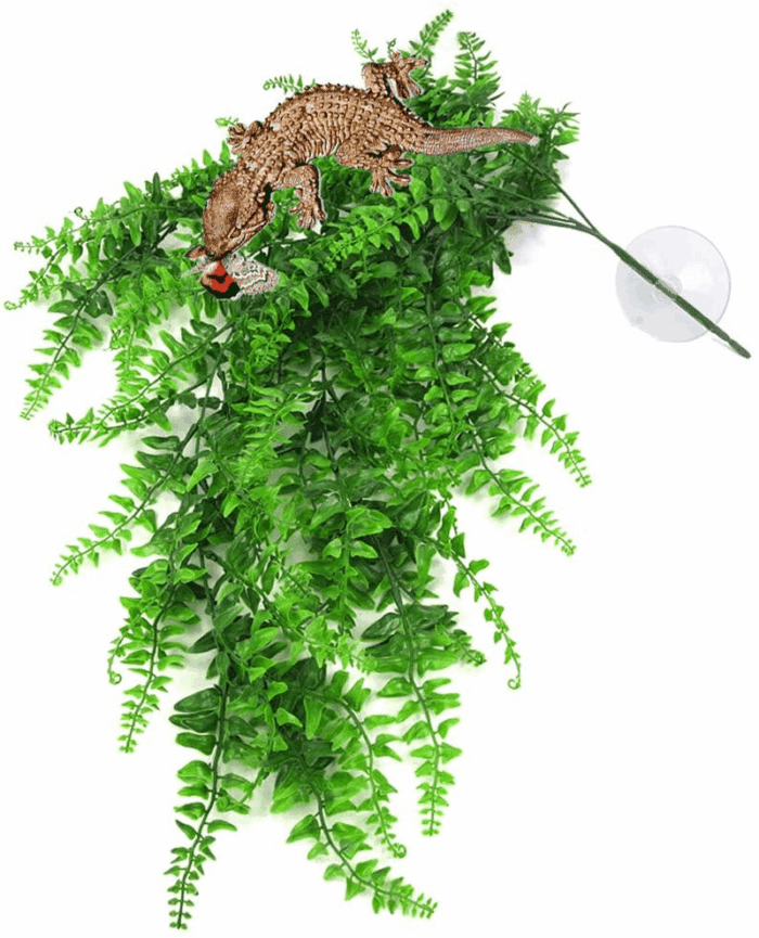 Reptile Plants Hanging Fake Vines Boston Climbing Terrarium Plant with Suction Cup for Bearded Dragons Lizards Geckos Snake Pets Hermit Crab and Tank Habitat Decorations (2 Pack) - Image 4