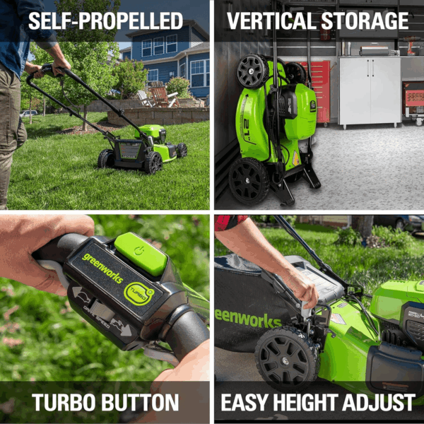 Cordless Mower Combo Kit - 48V (2X24V) 21" Self-Propelled Mower, 24V 320 CFM Blower, 24V 12" String Trimmer/Edger - Batteries & Chargers Included | 3-In-1 Yard Tool Bundle - Image 5