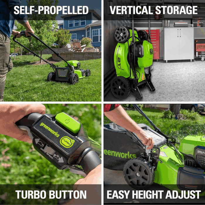 Cordless Mower Combo Kit - 48V (2X24V) 21" Self-Propelled Mower, 24V 320 CFM Blower, 24V 12" String Trimmer/Edger - Batteries & Chargers Included | 3-In-1 Yard Tool Bundle - Image 5