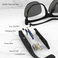 GS01 Smart Bluetooth Sunglasses, Audio Sunglasses with Speaker, UV400 Polarized Lens, Open Ear Music, Touch Control - Image 9