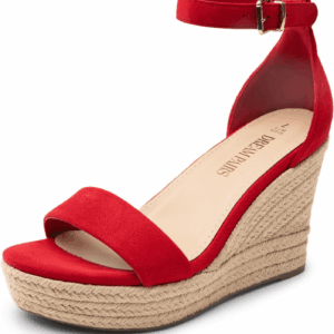 Women'S Platform Wedges Sandals, Comfortable Open Toe Espadrilles Sandals Dressy Buckle Ankle Strap Summer Shoes