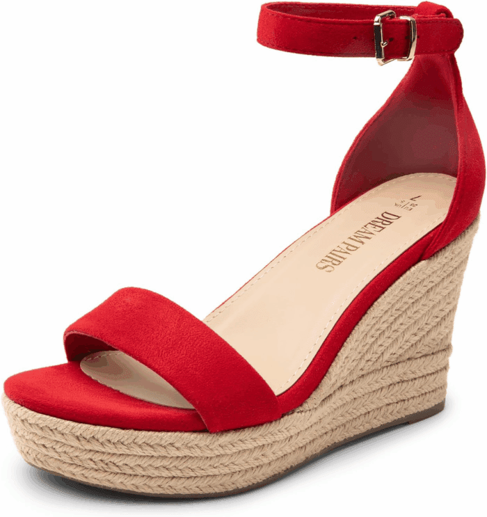 Women'S Platform Wedges Sandals, Comfortable Open Toe Espadrilles Sandals Dressy Buckle Ankle Strap Summer Shoes