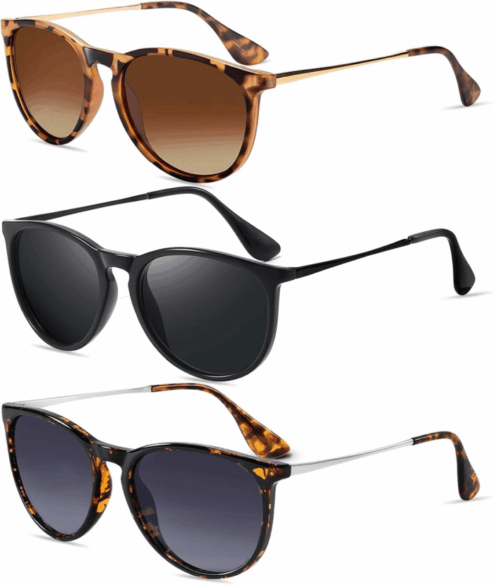 Sunglasses Womens Men Polarized UV Protection Trendy Vintage Retro round Mirrored Lens Sunglasses for Women