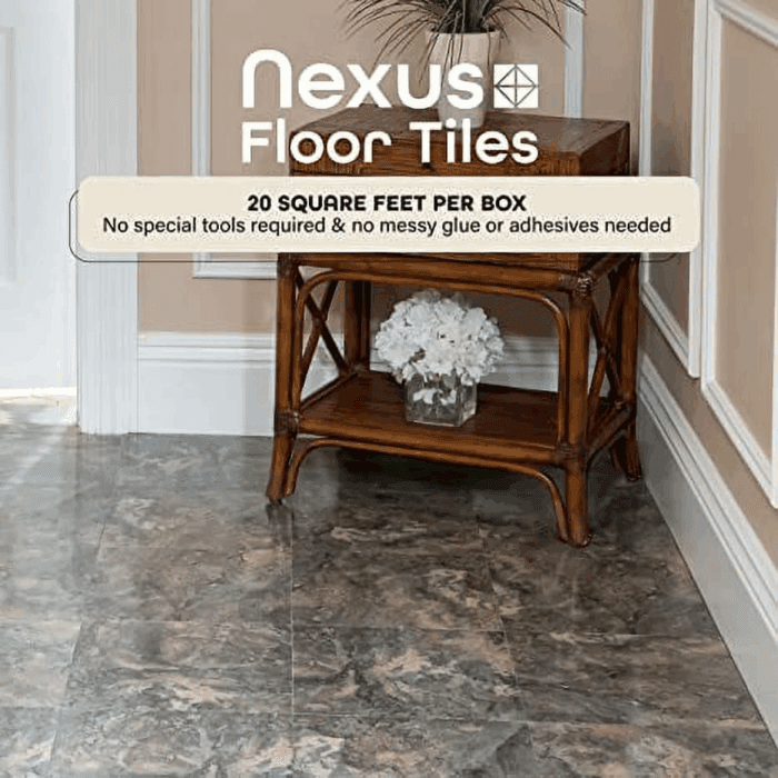 Dark Slate Marble 12 in X12 in Self Adhesive Vinyl Floor Tile - 20 Tiles/20 Sq. Ft. - Image 6