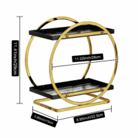 2 Tier Anti-Slip & Anti-Sway Perfume Organizer for Dresser, Solid Carbon Steel Perfume Stand with Silicone Anti-Slip Strips, Multifunction Perfume Display for Lotion, Cosmetic, Skincare, Gold - Image 3
