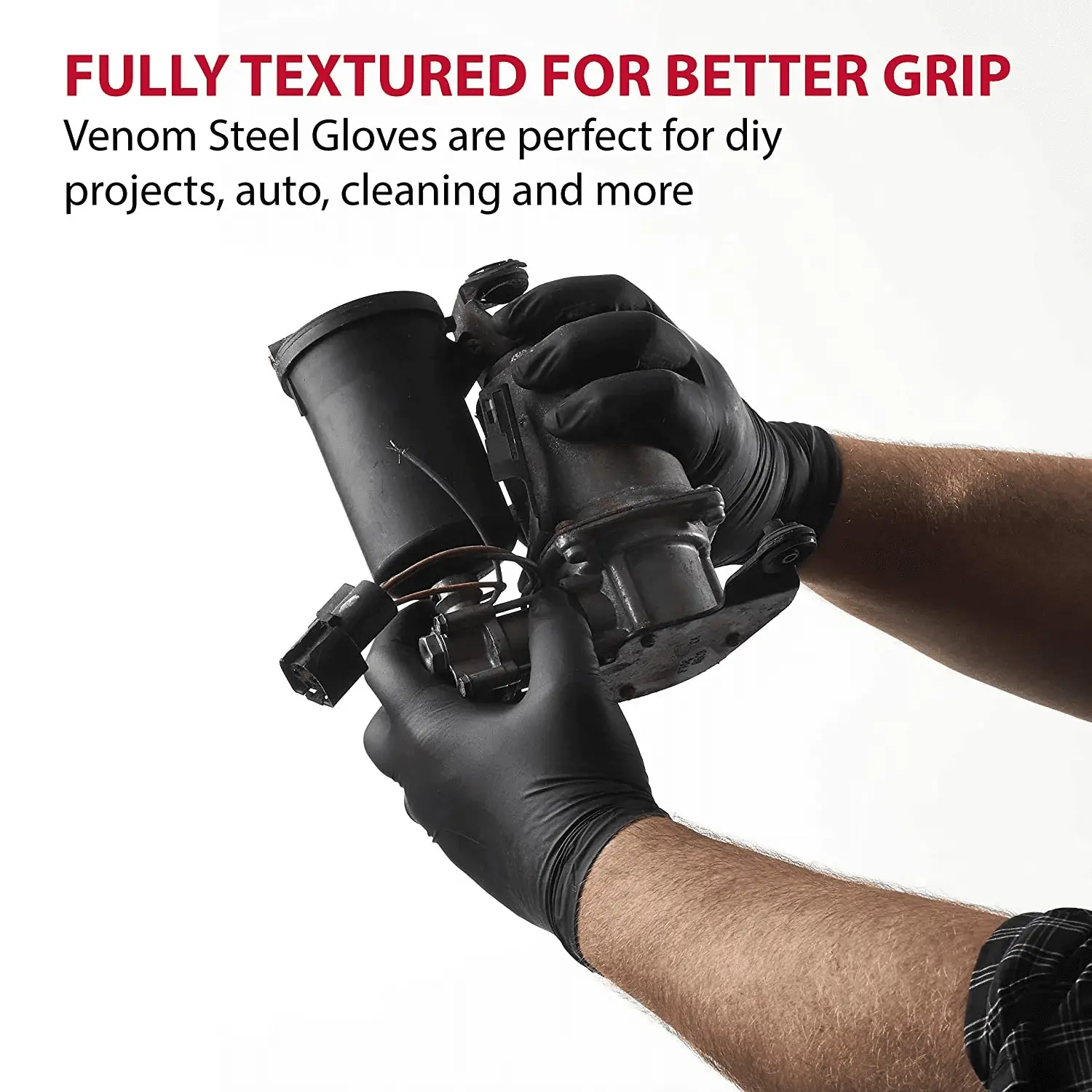 Premium Industrial Black Nitrile Gloves, One Size Fits Most, 50 Ct - Image 5