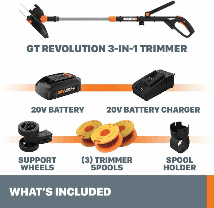 GT Revolution 20V 12" String Trimmer Grass Trimmer/Edger/Mini-Mower, WG170.2 - Image 6