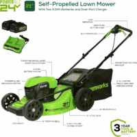 Cordless Mower Combo Kit - 48V (2X24V) 21" Self-Propelled Mower, 24V 320 CFM Blower, 24V 12" String Trimmer/Edger - Batteries & Chargers Included | 3-In-1 Yard Tool Bundle - Image 2