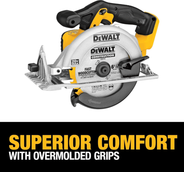 20V MAX Circular Saw, 6-1/2-Inch Blade, 460 MWO Engine, 0-50 Degree Bevel Capability, Bare Tool Only (DCS391B) - Image 4
