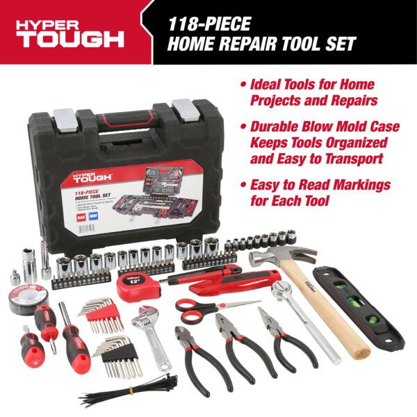 118-Piece Tool Set for Home Repairs - Image 4