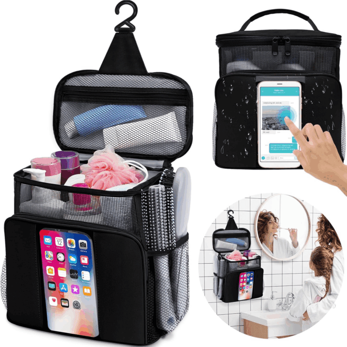 Mesh Shower Caddy,Portable Hangingtravel Toiletry Bag Dorm Room Essentials for College Students Girls,Large Makeup Organizer for Full-Sized Toiletries,Travel Essentials for Women Girls Camping Beach