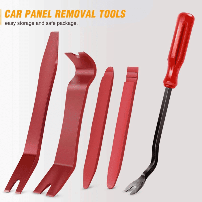 5 PCS Nylon Auto Trim Removal Tool Kit No-Scratch Removal Tool Kit for Car Panel & Audio Dashboard Dismantle Red - Image 8