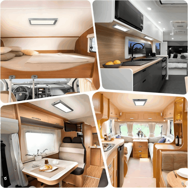 RV LED Interior Lights,3 Color RV LED Super Bright Fixture,12V RV Ceiling Dome Light with On/Off Dimmable Switch Energy Saving for Rv/Camper/Car/Trailer/Boat (Warm+Natural+Cold Light) - Image 3
