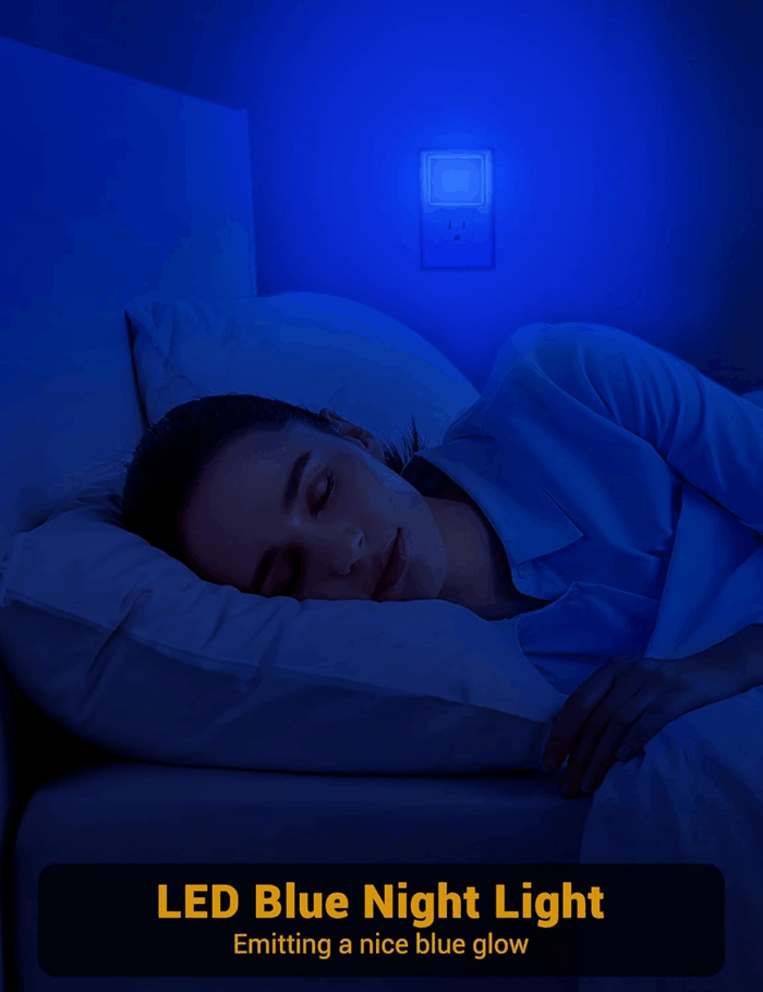 Blue Night Light, Blue Nightlight[2 Pack],0.3 Watt LED Night Light with Dusk-To-Dawn Light Sensor,Plug in Nitelight for Gaming Room,Bedroom,Corridor,Hallway,Non-Dimmable - Image 6
