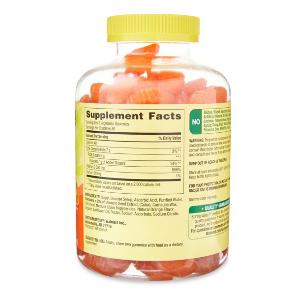 Extra Strength Vitamin C Dietary Supplement Vegetarian Gummies, Orange, 500 Mg, 120 Ct - Image 5