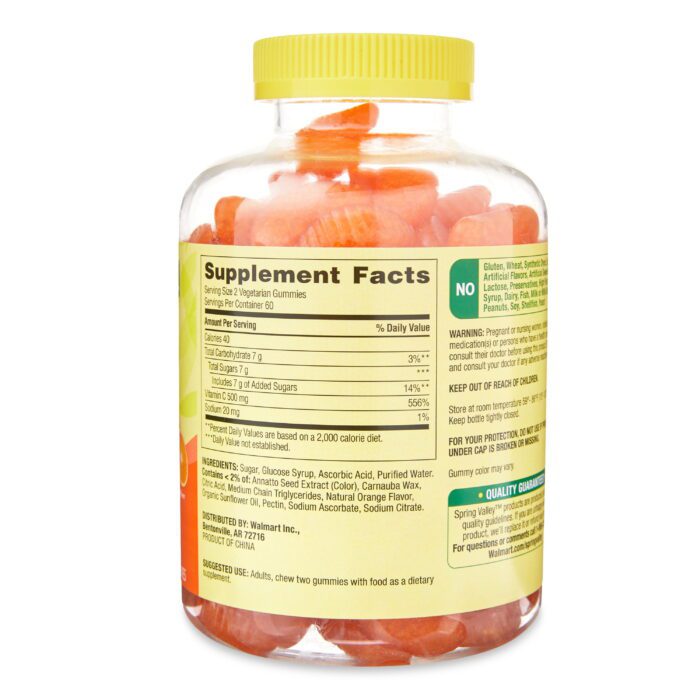 Extra Strength Vitamin C Dietary Supplement Vegetarian Gummies, Orange, 500 Mg, 120 Ct - Image 5