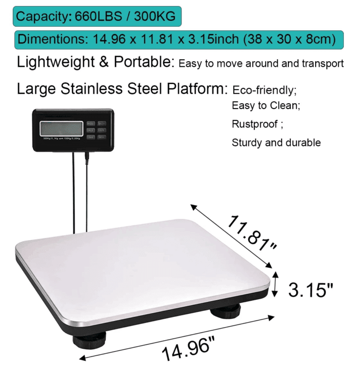 660Lbs LCD Screen Large Shipping Postal Scale - Image 3