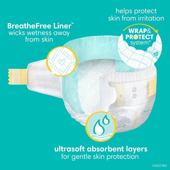 Baby Diapers and Wipes Starter Kit, Swaddlers Disposable Sizes 1 (198 Count) & 2 (186 Count) with Sensitive Water Based 12X Multi Pack Pop-Top Refill (1008 Count) - Image 5
