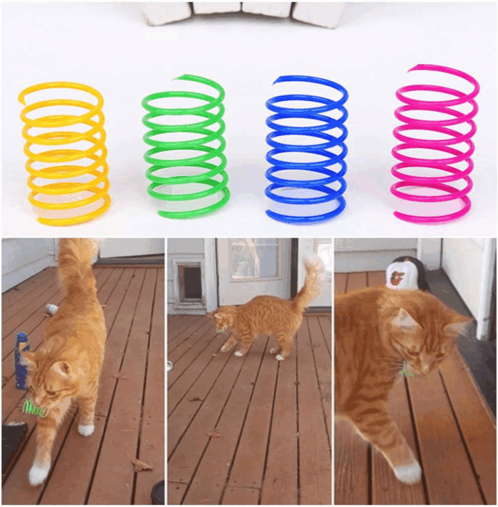 Cat Spiral Spring, 12 Pc Cat Creative Toy to Kill Time and Keep Fit Interactive Cat Toy Sturdy Heavy Plastic Spring Colorful Springs Cat Toy for Swatting, Biting, Hunting Kitten Toys - Image 4