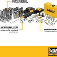 Mechanics Tools Kit and Socket Set, 1/4" & 3/8" Drive, SAE, 108-Piece (DWMT73801) - Image 9