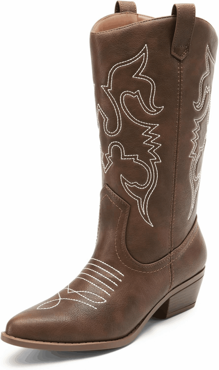 Women'S Cowboy Boots Pull on Cowgirl Boots Mid Calf Western Boots