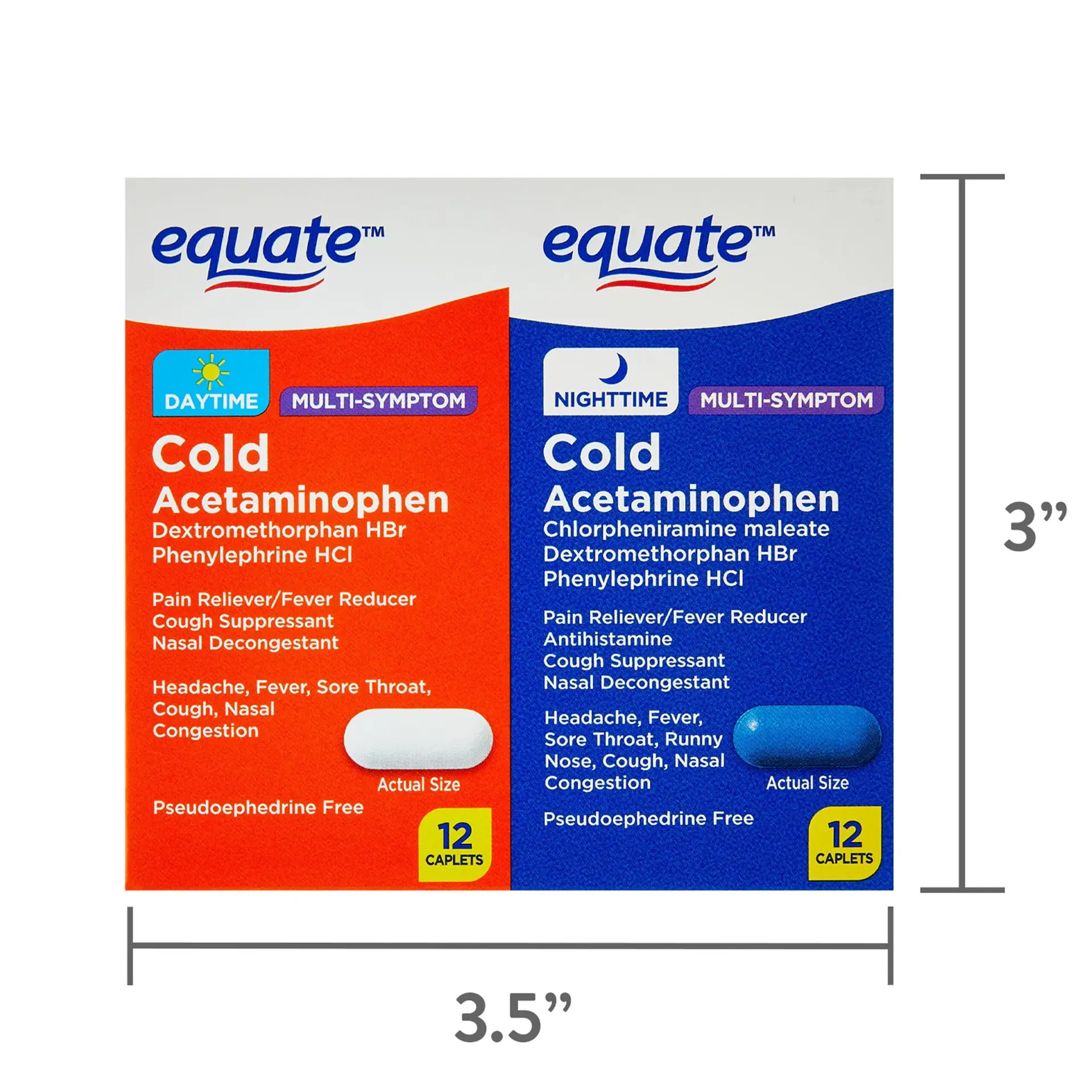 Non-Drowsy Daytime and Nighttime Multi-Symptom Cold Caplets, 24 Count - Image 8