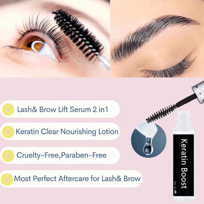 Lash Lift Care, Brow Lamination Aftercare Eyelash Perm Nutrition, Treat Burning Eyebrow save Messy Lash, 8 Weeks Keratin Botox Care for and Perm/Lift(7Ml) (Clear-Lash&Brow Care) - Image 6