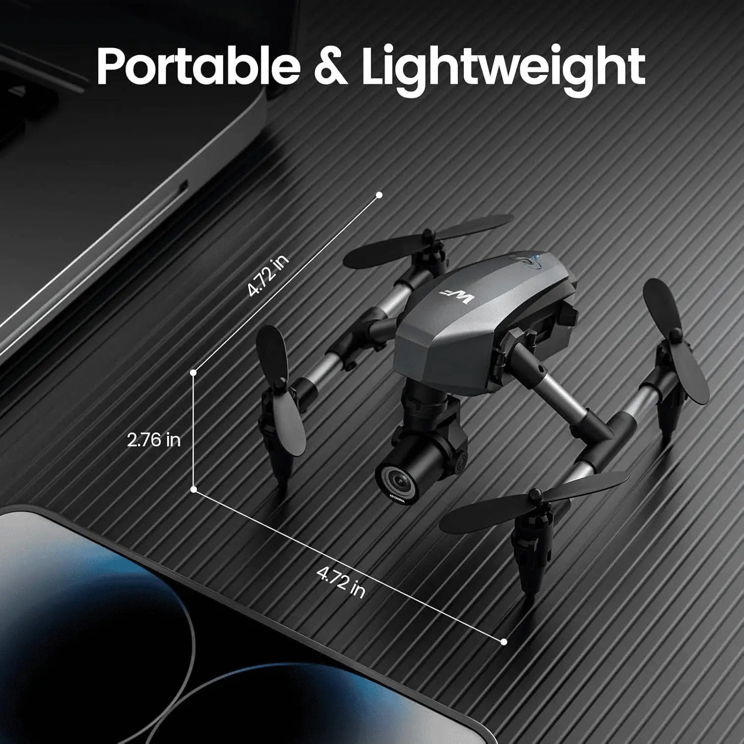 WF10 Mini Drone with Camera for Kids 1080P, Remote Control Quadcopter with 3 Batteries, Black - Image 7