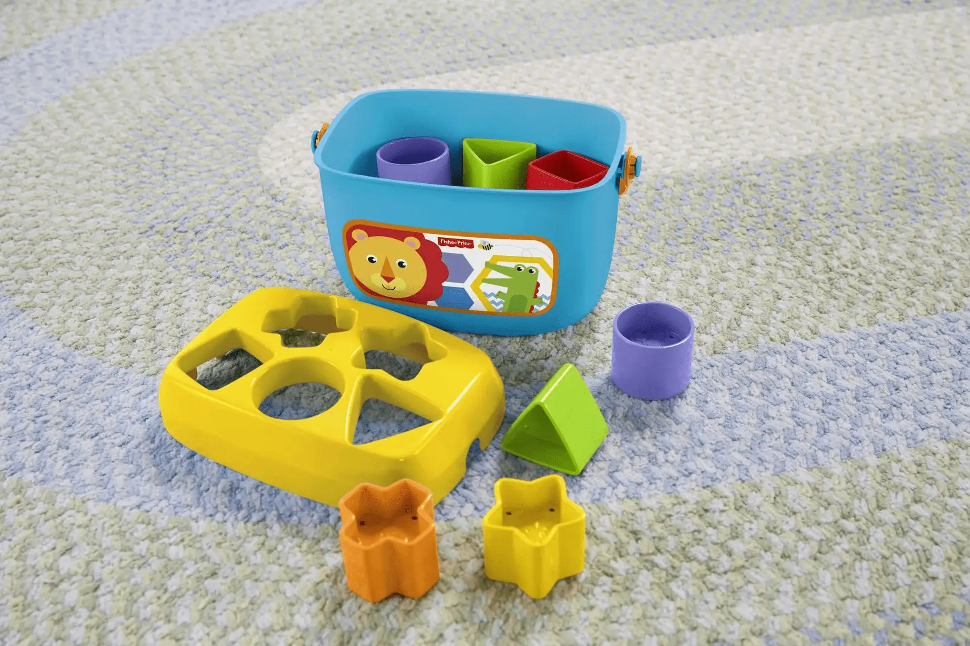 Baby’S First Blocks Shape Sorting Toy with Storage Bucket, 12 Pieces - Image 4