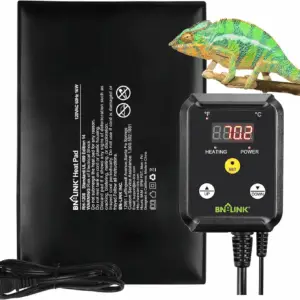 Durable Reptile Heating Pad 8" X 12" with Digital Thermostat under Tank Heater Terrarium Warmer Combo Set for Turtles, Lizards, Frogs, and Other Reptiles