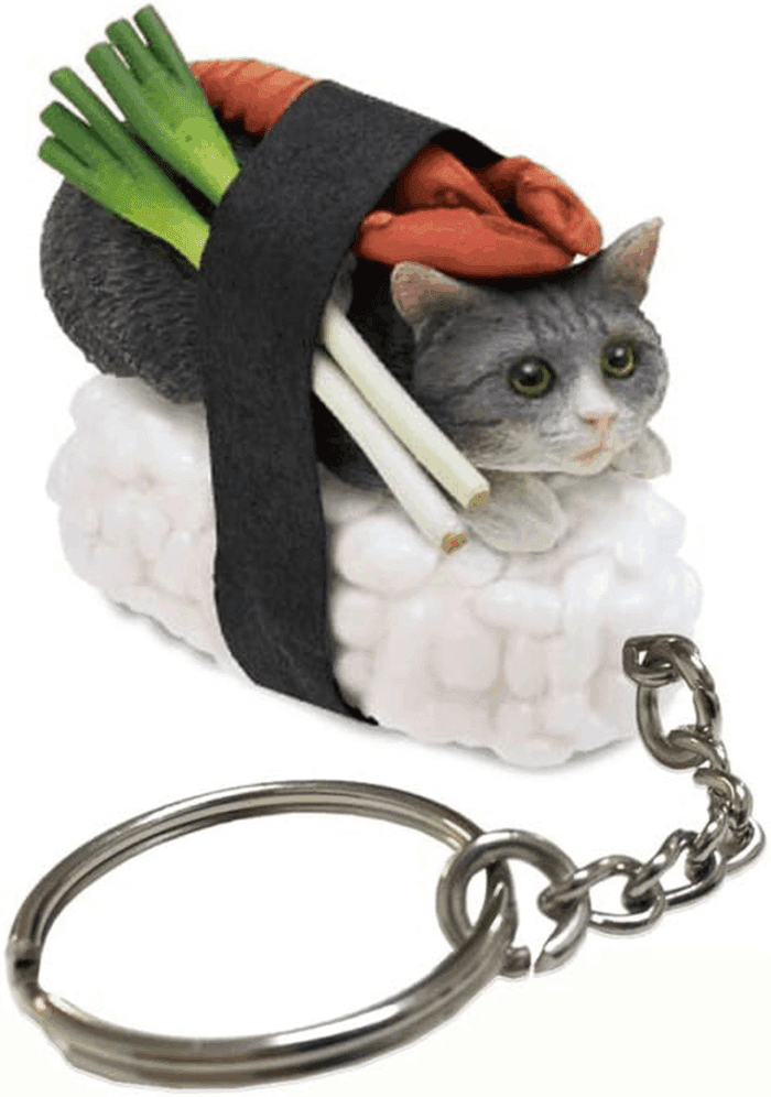 Clever Idiots Nekozushi Keychain - Blind Box Includes 1 of 5 Collectable Figurines - Features a Detachable Keyring (Version 1) - Image 3