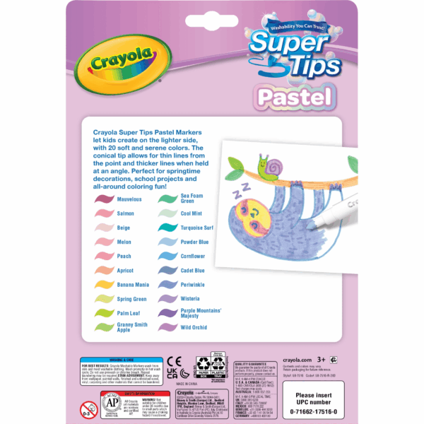 Supertips Pastel Markers (20Ct), Easter Basket Stuffers, Washable Cute Markers, Kids Easter Gift Ages 4+ - Image 6