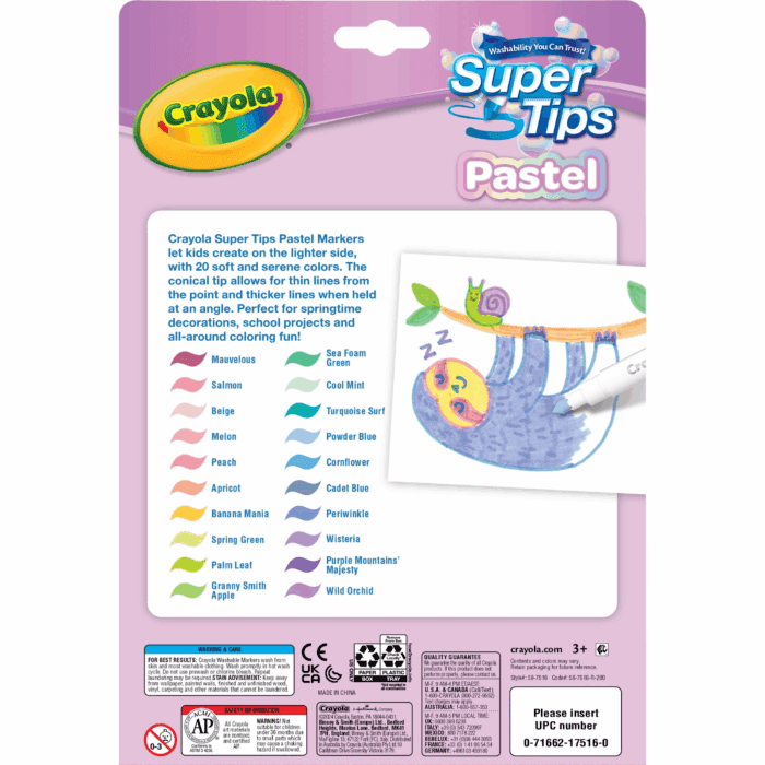Supertips Pastel Markers (20Ct), Easter Basket Stuffers, Washable Cute Markers, Kids Easter Gift Ages 4+ - Image 6