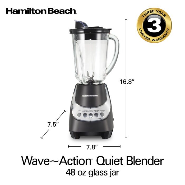Wave Action Quiet Blender, 48 Oz. Glass Jar, 12 Blending Functions, Black, 53530F - Image 7