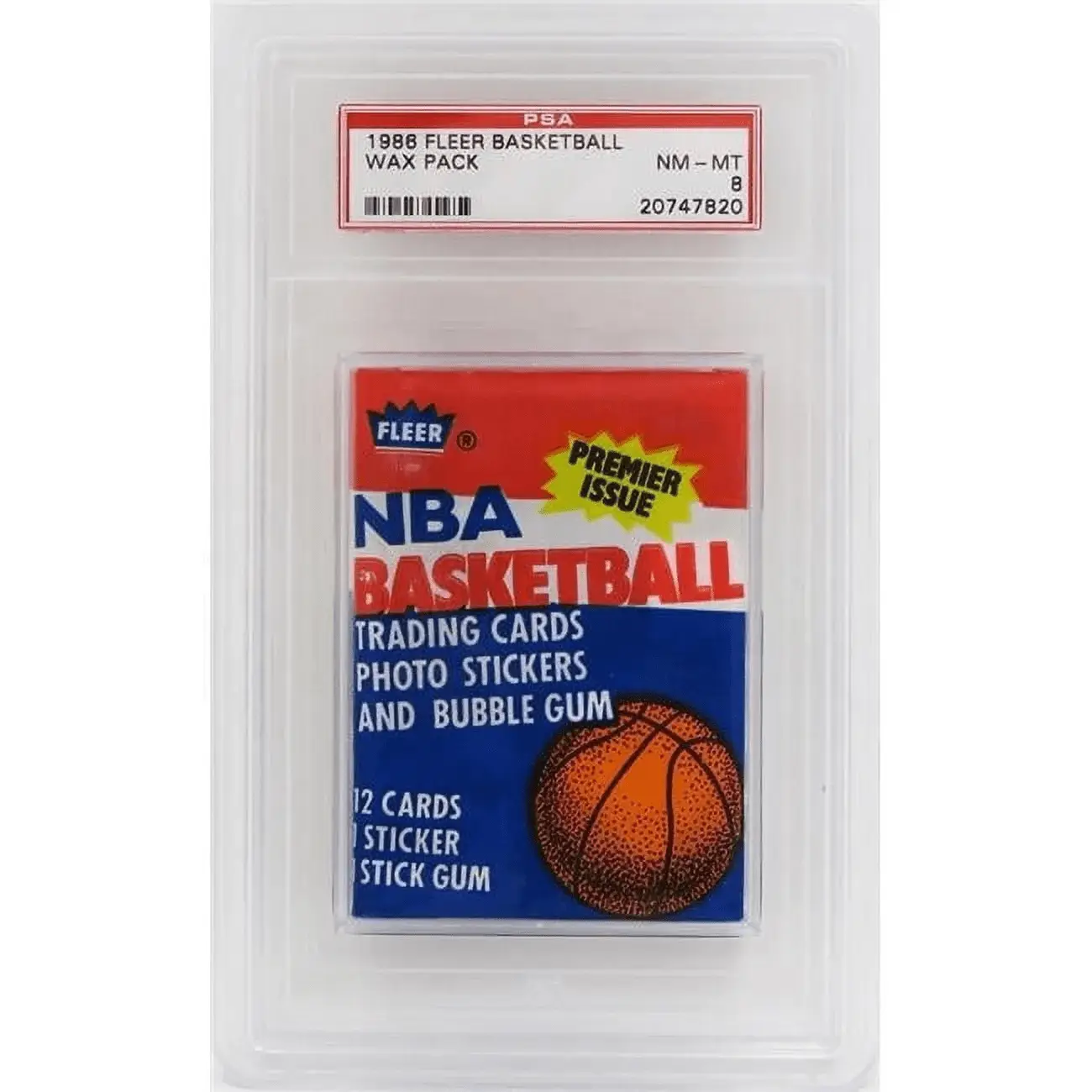 PS286FWN8 1986 Fleer Basketball Wax Pack, PSA 8 - Michael Jordan Rookie Card