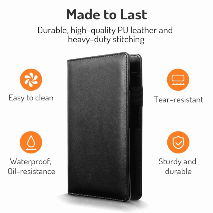 Server Book, 2 Zipper Pocket, Server Books for Waitress, Waitress Book for Servers, Fits Waitress Apron, Guest Book, Waitress Accessories, Serving Book,Receipt Holder, Black - Image 4