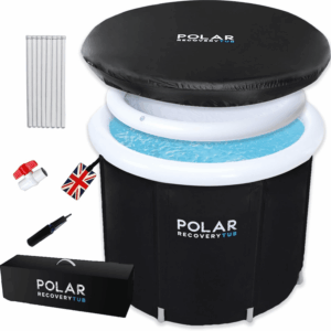 Polar Ice Bath Recovery Tub / 370L Portable Ice Bath for Cold Water Therapy Training/An Ice Bathtub for Athletes - Adult Spa for Ice Baths and Soaking - Outdoor Cold Plunge Tub (Black)