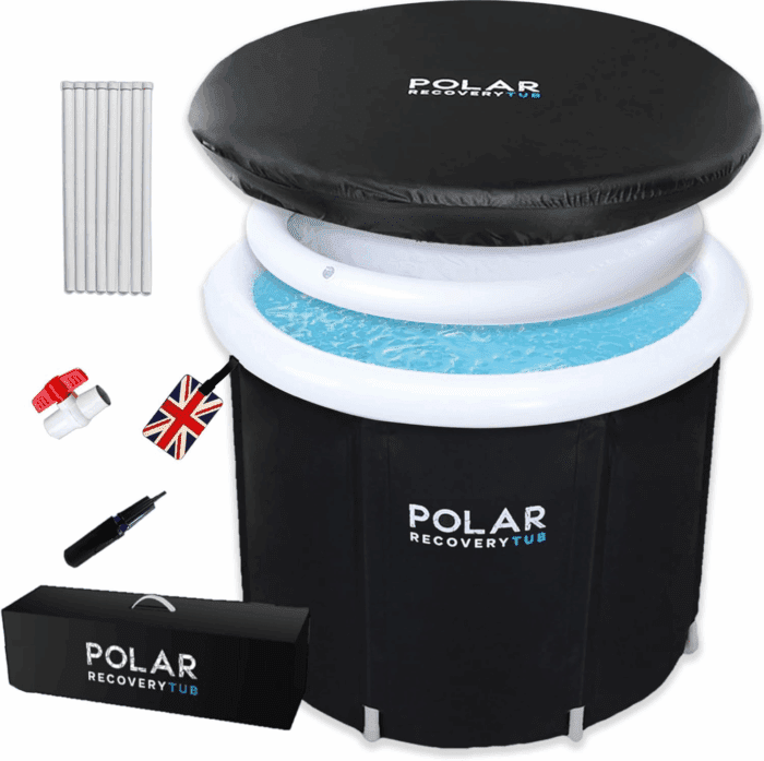 Polar Ice Bath Recovery Tub / 370L Portable Ice Bath for Cold Water Therapy Training/An Ice Bathtub for Athletes - Adult Spa for Ice Baths and Soaking - Outdoor Cold Plunge Tub (Black)