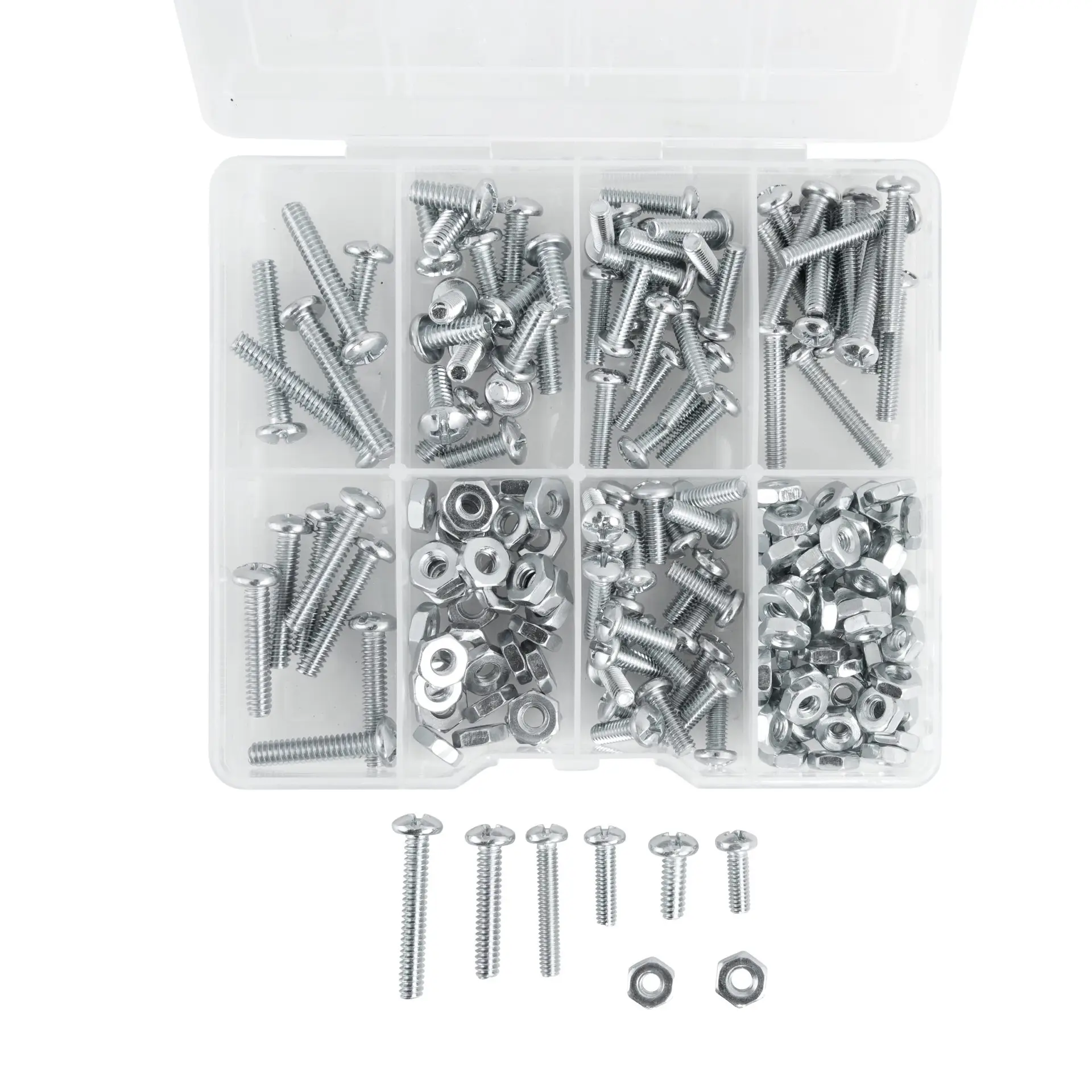 182-Piece Zinc Plated, Machine Screw and Nut Assortment with Storage Case, 3304 - Image 8