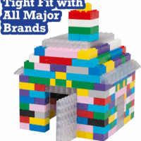 Building Block Bricks - 1000 Pc Bulk Set of Unique Clear Color with 54 Roof Pieces - Great for Activity Tables, Creativity & School Projects - Image 3