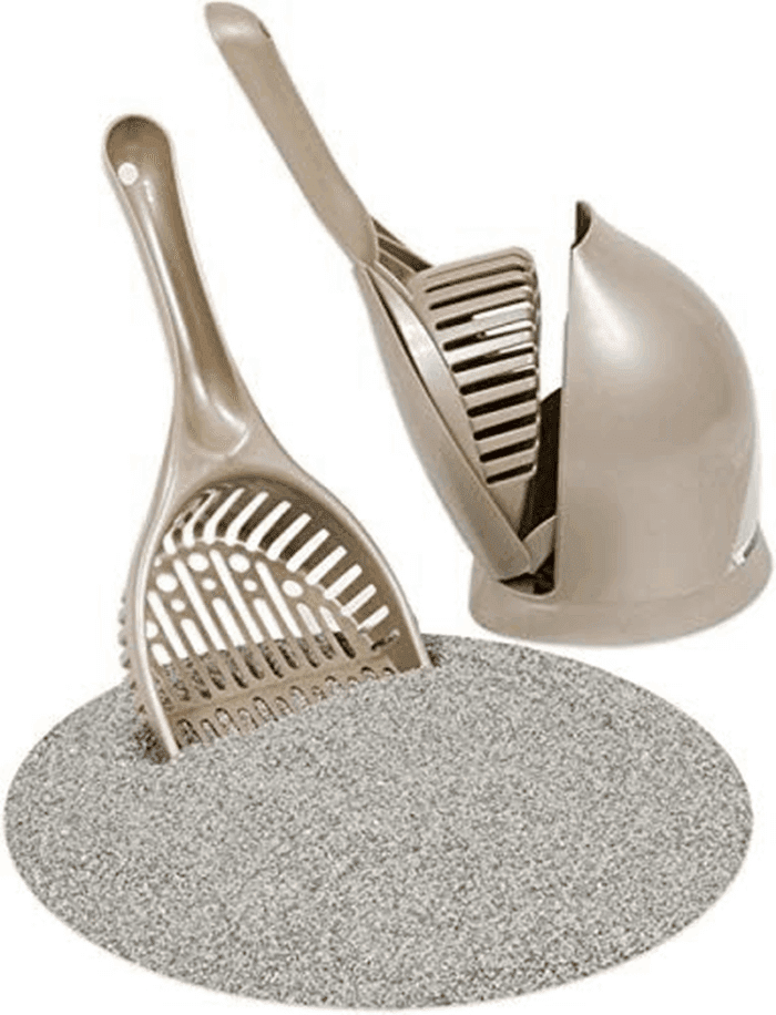 Scoop N' Hide Cat Litter Scoop with Discreet Litter Scoop Holder, Brushed Nickel - Image 2