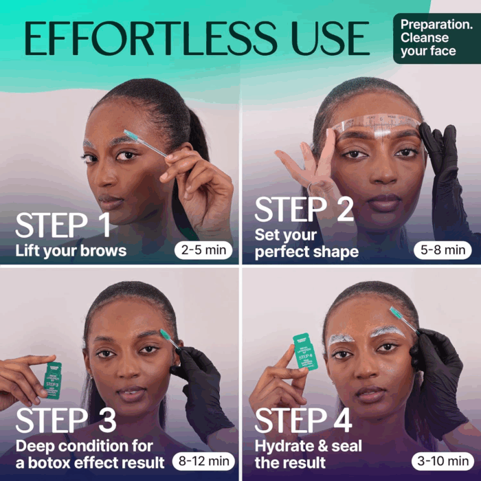 5 Step Eye Brow Lamination Kit - Eyebrow Kit for Women with Brow Lamination Gel & Brow Brushes - Advanced Eye Brow Stencil Kits for Beauty Care - at Home Eyebrow Lamination Kit - Image 5