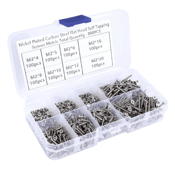 800Pcs Stainless Steel Self Tapping Screw Assortment Kit Lock Nut Wood Thread Nail Screw Sets M2 - Image 2