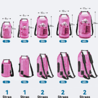 Dry Bag Waterproof for Women Men, 5L/10L/20L/30L/40L Roll Top Lightweight Dry Storage Bag Backpack with Phone Case for Travel, Swimming, Boating, Kayaking, Camping & Beach, 11 Transparent Colors - Image 2