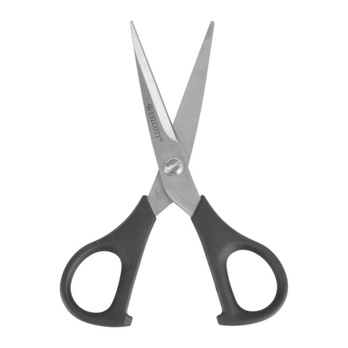 Multipurpose Scissors, All Purpose Plus+, 5", Stainless Steel, Straight, Black, for Office, 1-Count - Image 3
