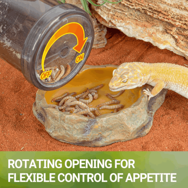 Reptile Cricket Calcium Powder Mixer, Cricket Keeper Shaker for Bearded Dragon Gecko Snake Lizards, Dispenser Feeder for Chameleon Reptile & Amphibians - Image 3